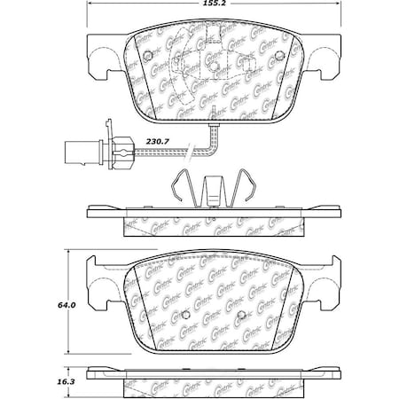 Centric Parts Centric 104.19530 Centric Posi-Quiet Semi-Metallic Disc Brake Pad Sets 104.1953